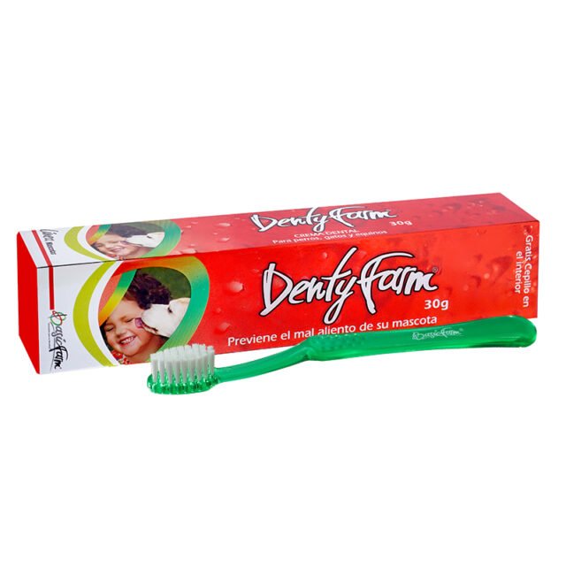 Dentyfarm Crema dental especialmente desarrollada para perros gatos y caballos, a base de Clorhexidina Digluconato y Aloe Vera