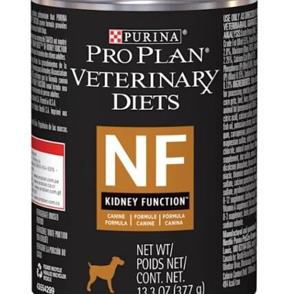 Pro Plan NF Canine Dieta clínica para ayudar a controlar la insuficiencia renal crónica y sus complicaciones en perros adultos de edad avanzada.