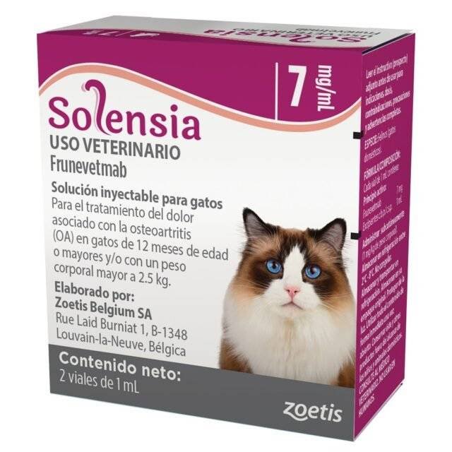 Solensia es la primera y única terapia con anticuerpos monoclonales de aplicación una vez al mes que controla el dolor de la osteoartritis (OA) felina