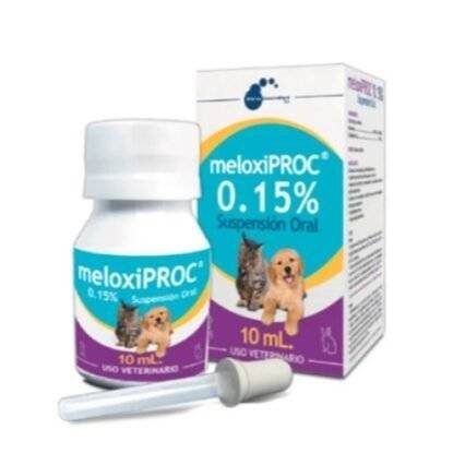 Meloxiproc 0.15% Oral es un analgésico, antiinflamatorio en trastornos músculo esqueléticos agudos y crónicos en perros y gatos.